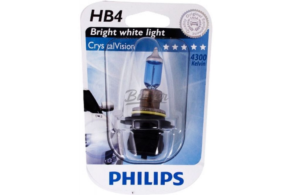 Галогенные автолампы Philips Crystal Vision Bright white light HB4, (шт.)