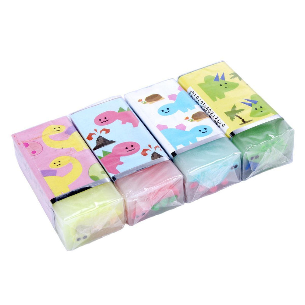 Ластик "Динозавр" в картонном держателе, 4,5*2*1,5см, 4 вида микс