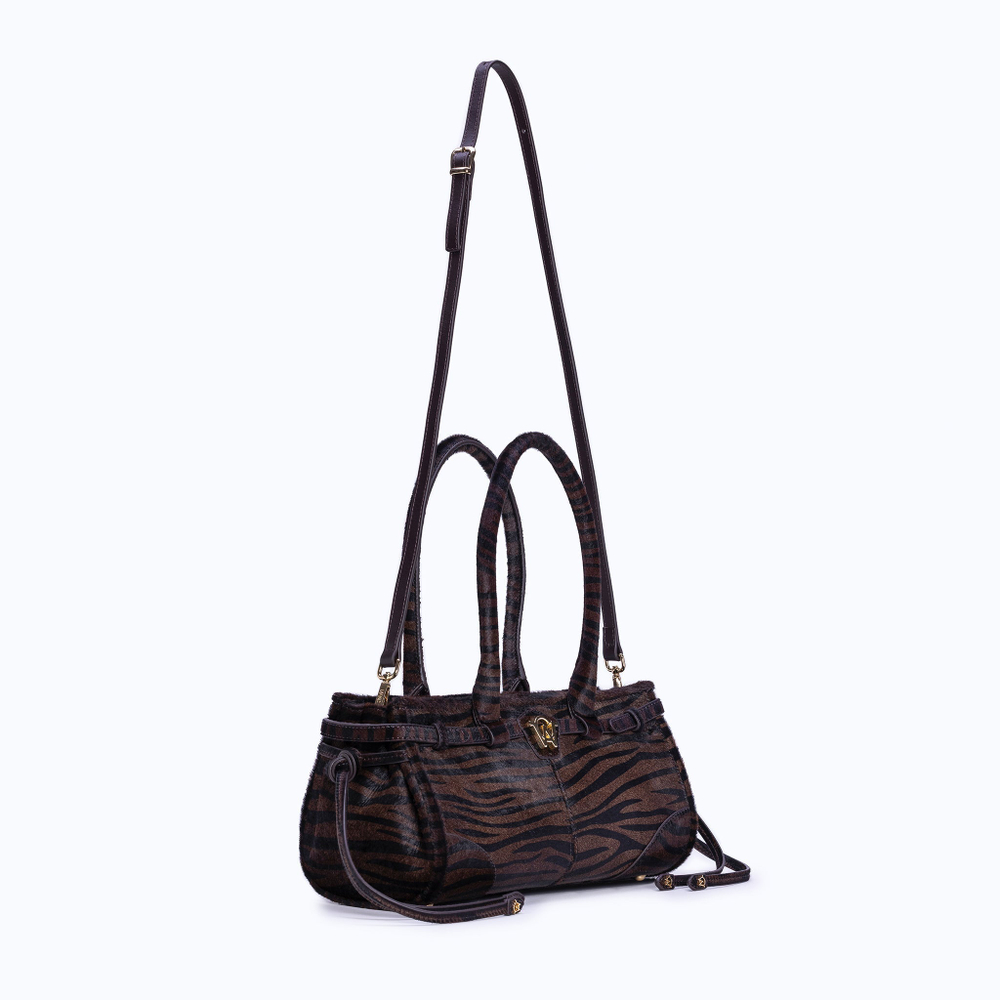 MANC КОЖАНАЯ СУМКА "BABY JANE", ЗЕБРОВЫЙ ПРИНТ