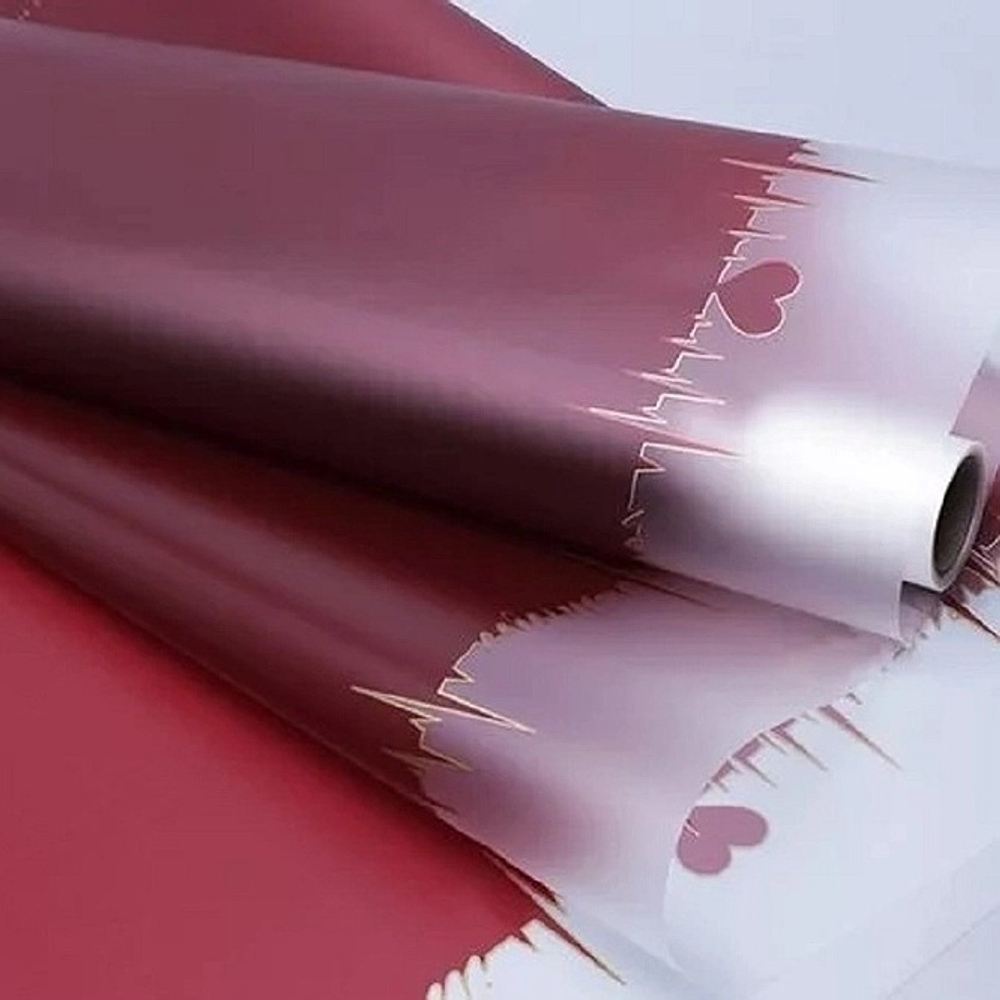 Пленка матовая прозрачый край с сердцем