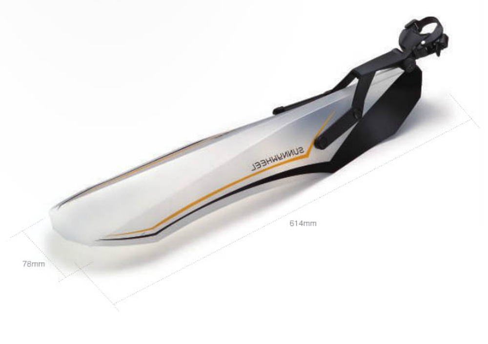Крыло заднее FLINGER на штырь для 24"- 26" FAT BIKE, полупрозрачное, 78х614мм, 115г. SW-FX-119RC