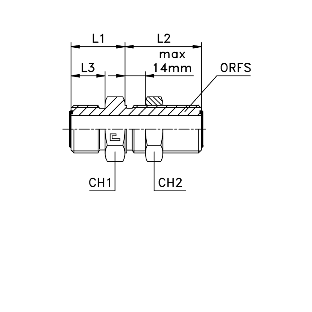 Соединение P D08-10 ORFS 11/16" переборочное