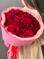 35 красных роз 50 см