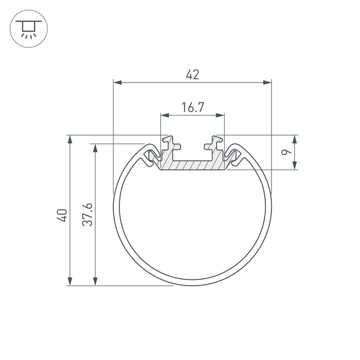 Профиль Arlight Round-D40-2000 Anod 044517