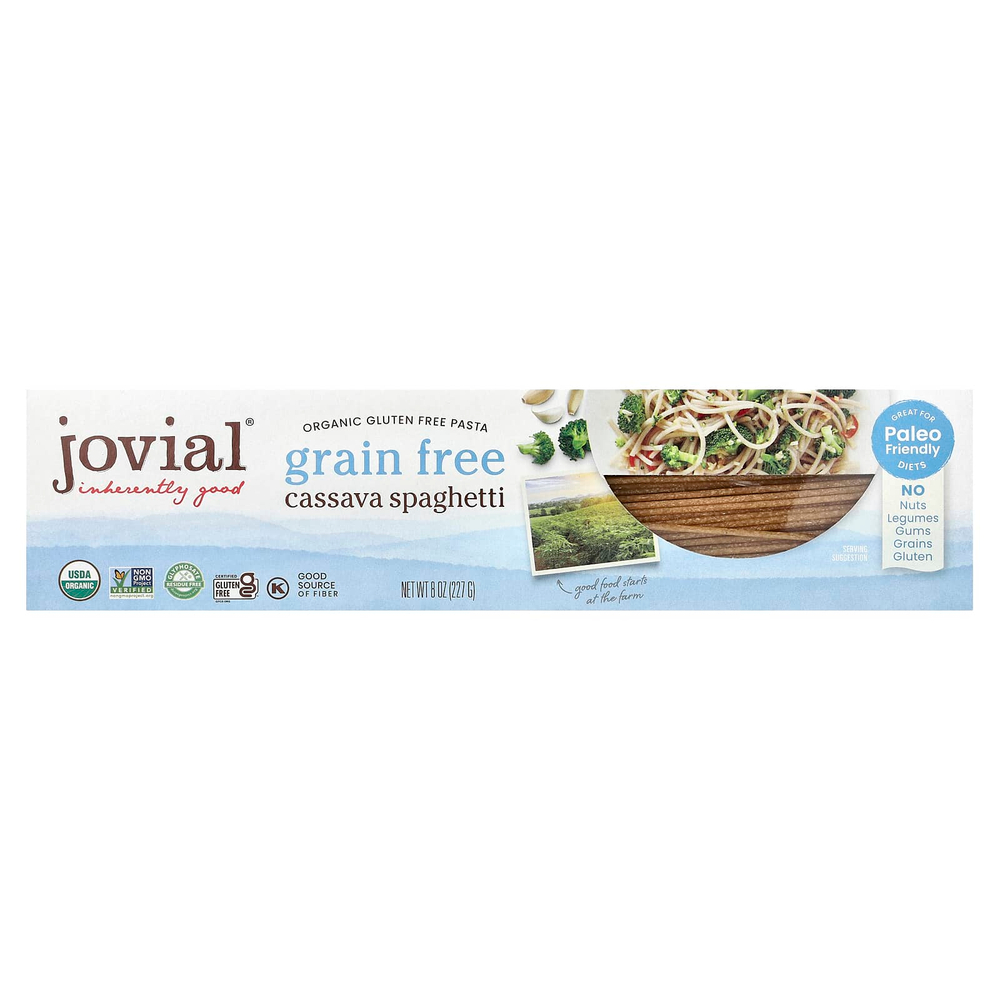 Jovial, Органическая паста без глютена, спагетти с кассавой, 227 г (8 унций)