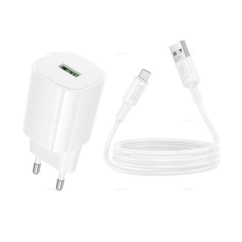 Зарядное устройство на Micro QC3.0 Borofone BA102A (white)