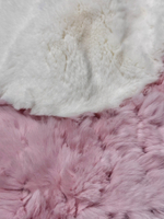 Вязаный детский плед из натурального меха рекс "Котик" 120х80 см (розовый)
