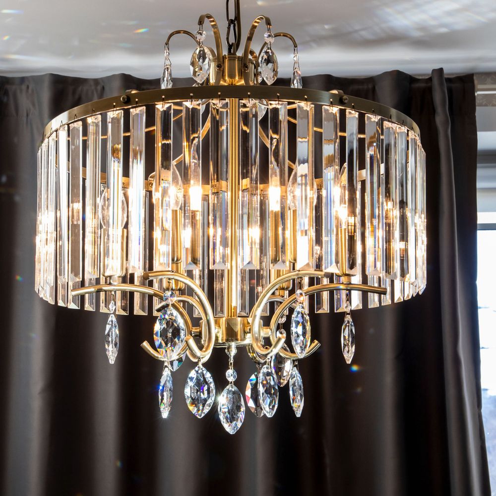 Citilux Инга CL335163 Люстра подвесная хрустальная Бронза