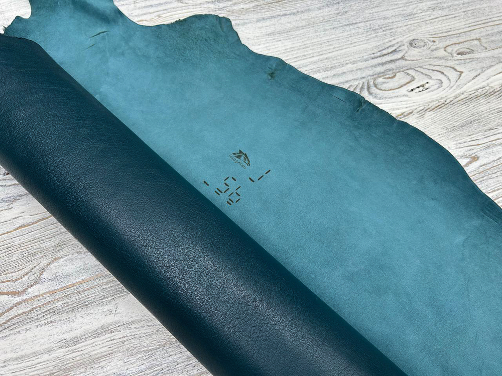 Poncho Lux Turquoise (1,3-1,5 мм), цв. Зеленый, натуральная кожа козы