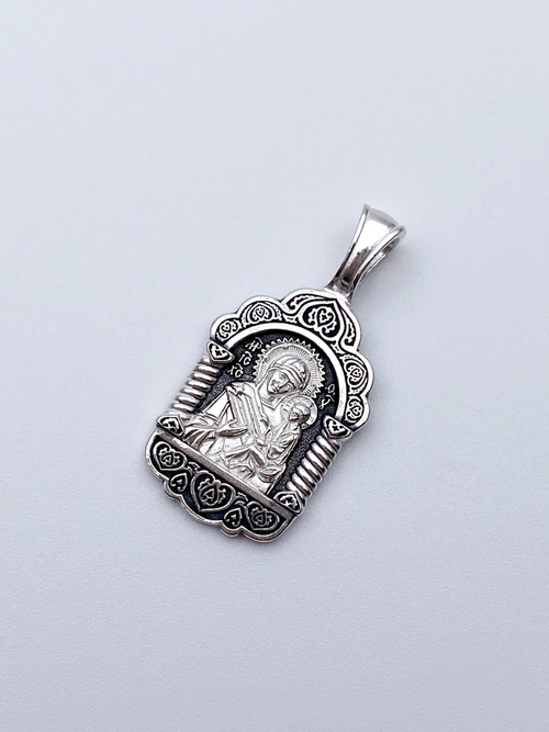 Образок из серебра/Чернение/Тихвинская БМ