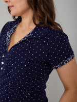 Блузка БЛ-115/синийгорошек-веточки