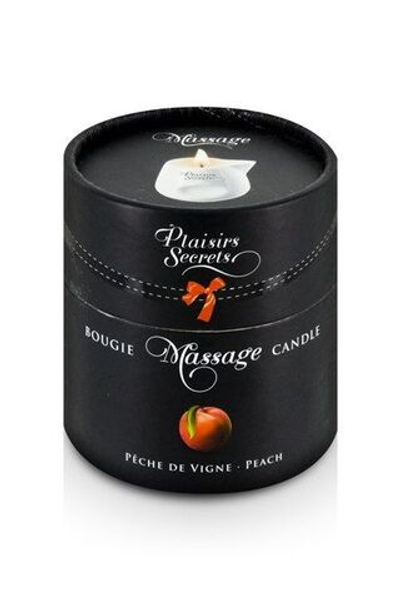 Массажная свеча с ароматом персика Bougie Massage Gourmande Pêche - 80 мл. (Цвет: белый)
