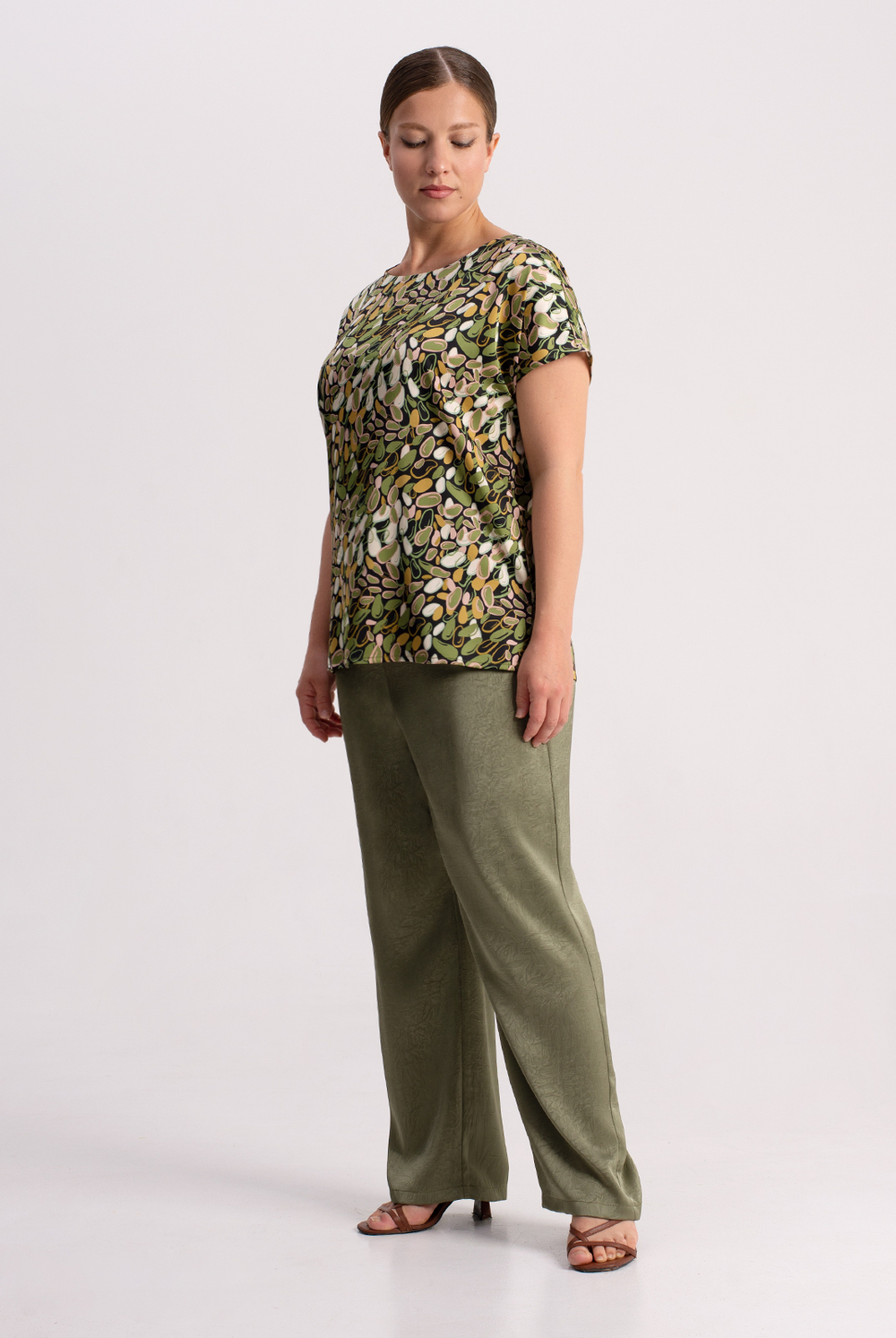 Брюки женские 2843АЕБ, оливковый #270Олб022843АЕБ