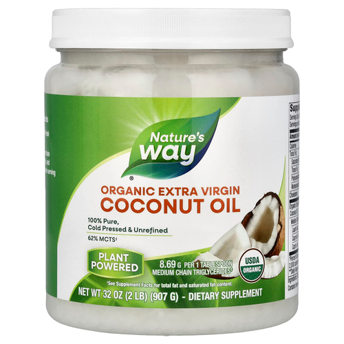 Nature's Way, органическое нерафинированное кокосовое масло высшего качества, 907 г (32 унции)