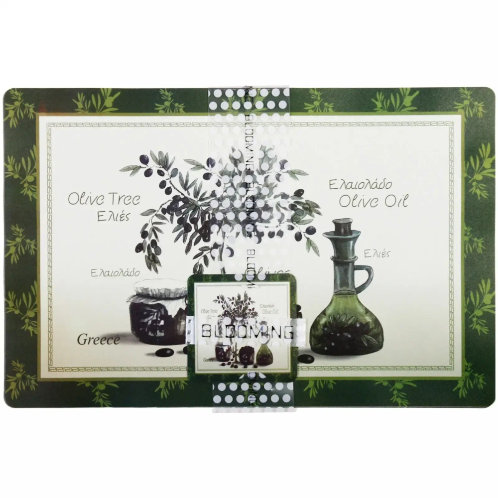 Салфетка на стол 43*28см в наборе 6+6шт «Масло оливы»