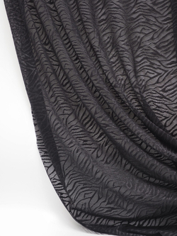 Сетка эластичная черная с принтом зебра НОВАЯ метражом