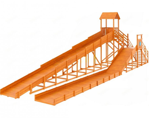 Зимняя горка TORUDA Лисичка 12 м с двумя скатами и выкатом 8 м