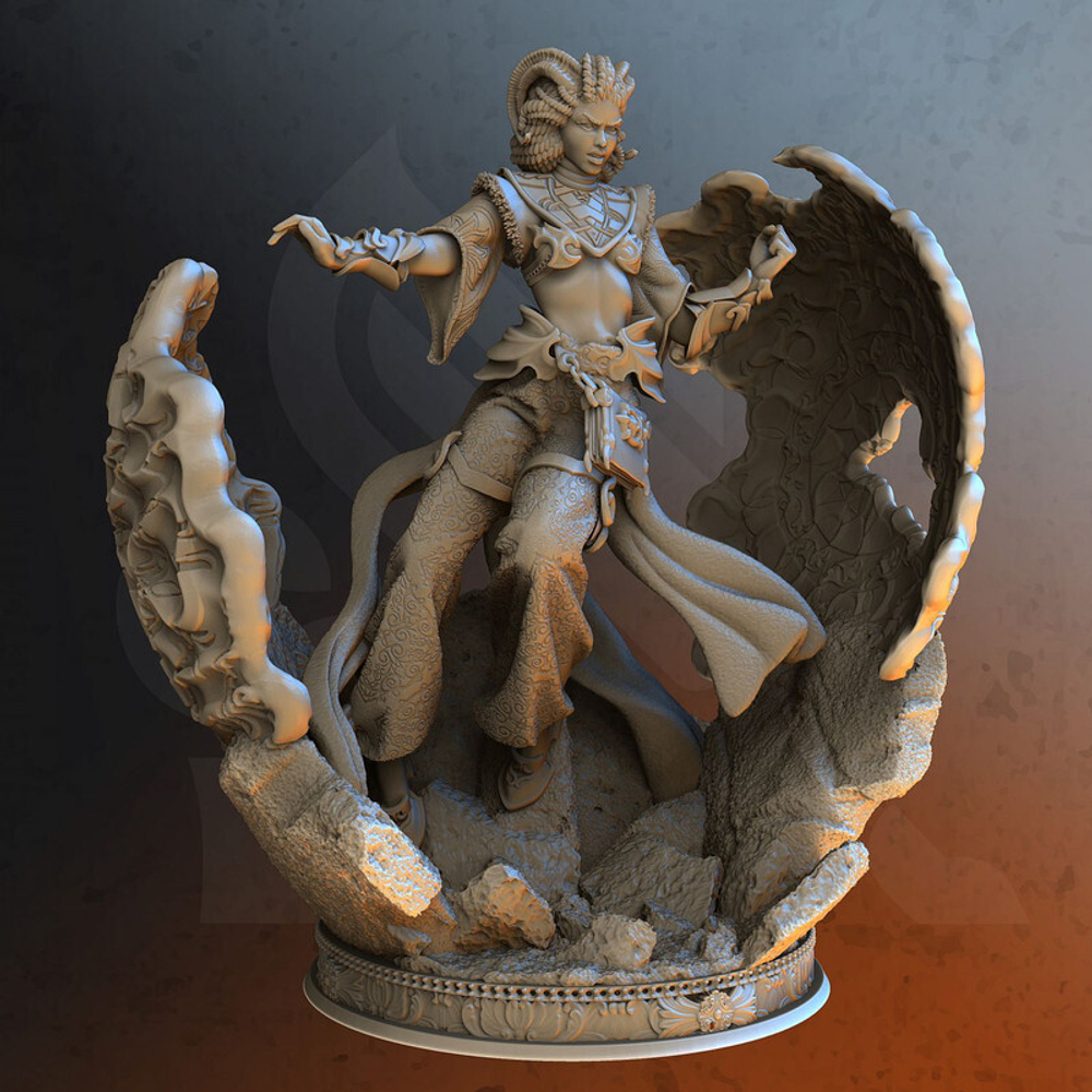 Тифлинг бес демон Маг Волшебник Колдун Чародей миниатюра для dnd, днд, pathfinder, фентези, Настольная игра, НРИ, Варгейм, РПГ