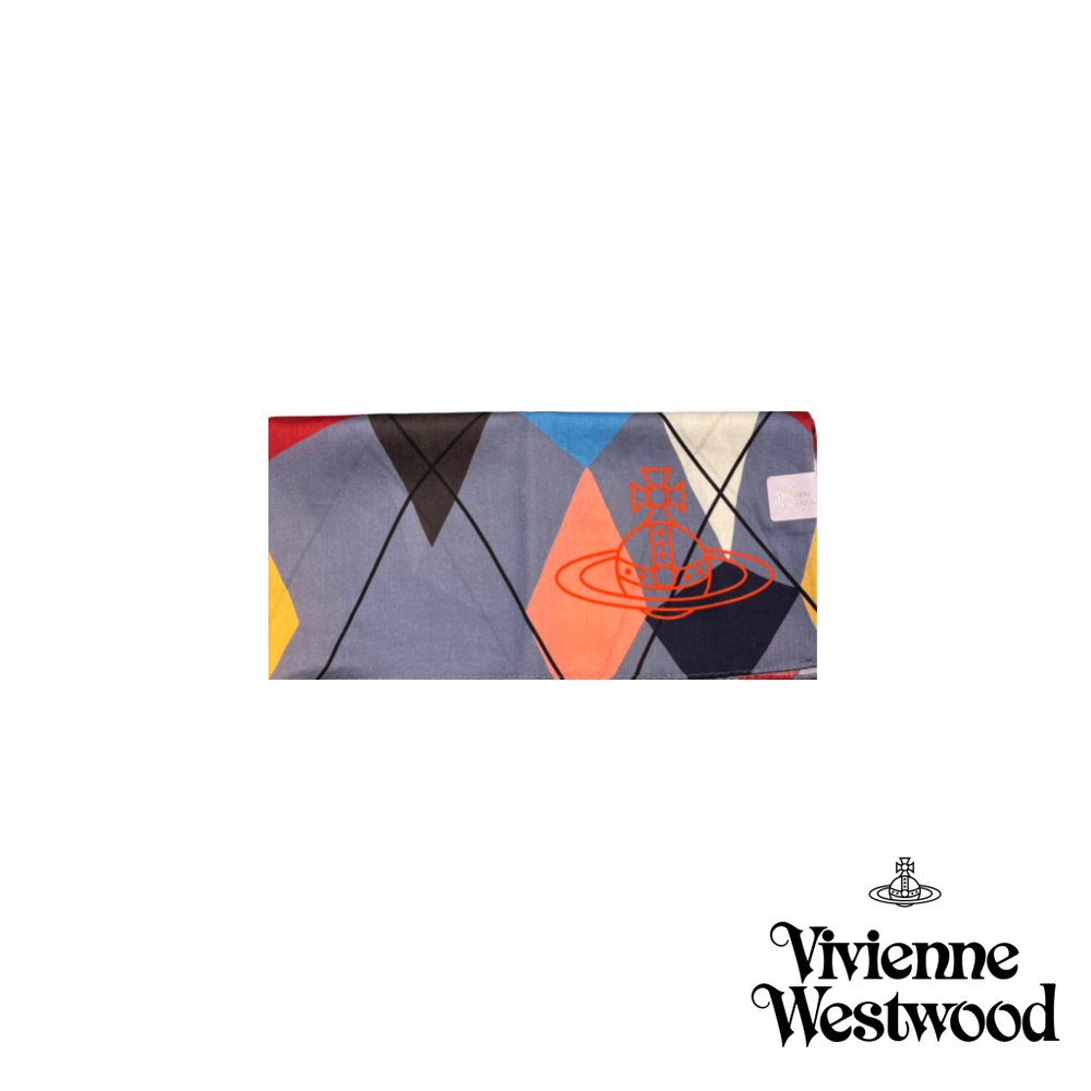 VIVIENNE WESTWOOD КОСЫНКА С ПРИНТОМ СЕРЫХ РОМБОВ С ЛОГОТИПА БРЕНДА