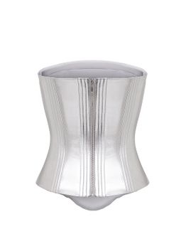 Топ корсетного типа из лаке с открытыми плечами