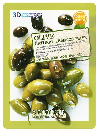 Тканевая маска c экстрактом оливы FOODAHOLIC Oliva Natural Essence 3D Mask