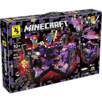 Конструктор Майнкрафт "Крепость дракона черная" 915 деталей со светом
