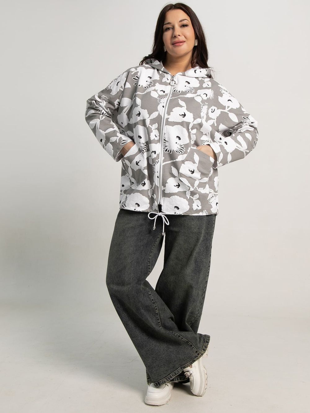 Жакет летний Фловерс (серый) Б15582-18М LT Collection