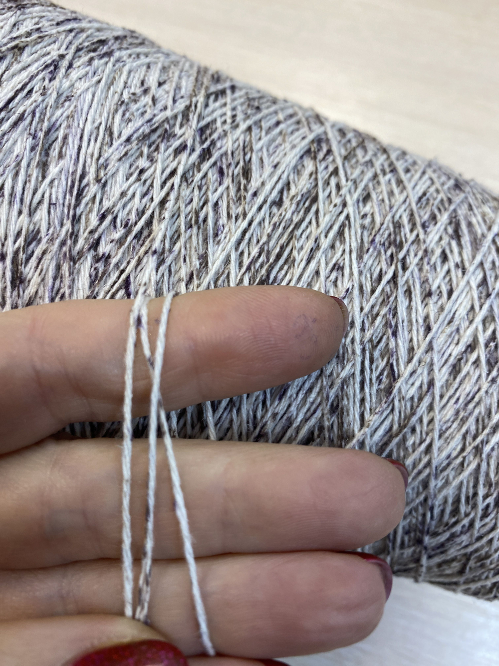 Пряжа на бобине (Италия) 90% лен 10% хлопок 100г - 320м 390г