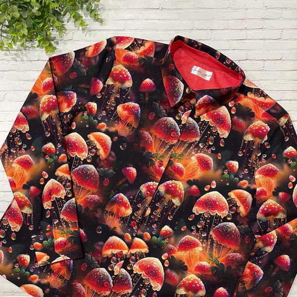 В ПУТИ, МУХОМОРЫ, ФЭНТЕЗИ, цв. КРАСНЫЙ - 100% хлопок 5