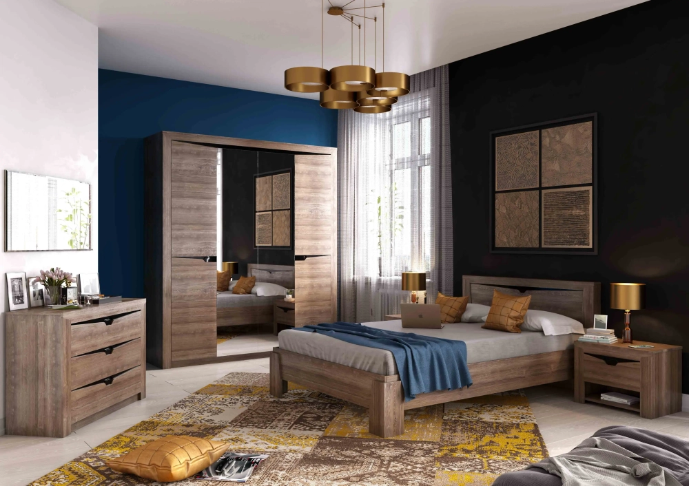 Спальный гарнитур "Соренто" композиция #2 Дуб бонифаций/Дуб стирлинг