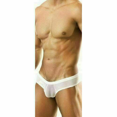 Мужские трусы брифы белые прозрачные Joe Snyder White Brie