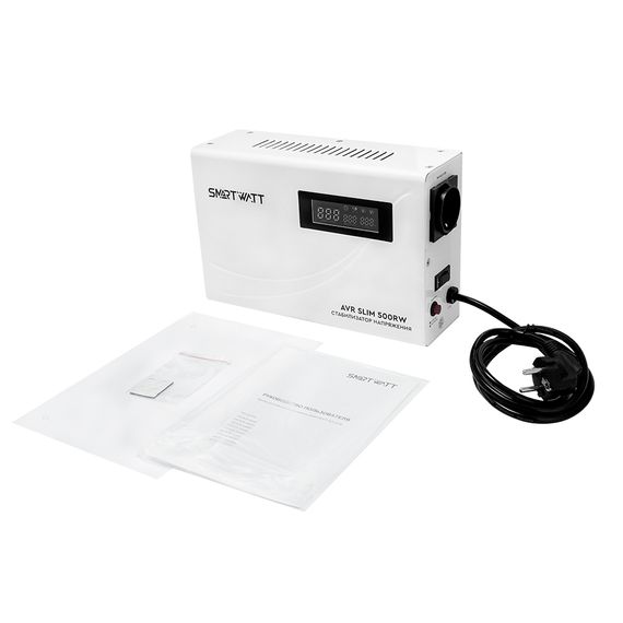 Настенный стабилизатор напряжения 500 Вт SMARTWATT AVR SLIM 500RW, YASHEL Technologies Настенный стабилизатор напряжения 500 Вт SMARTWATT AVR SLIM 500RW, фото №844033426