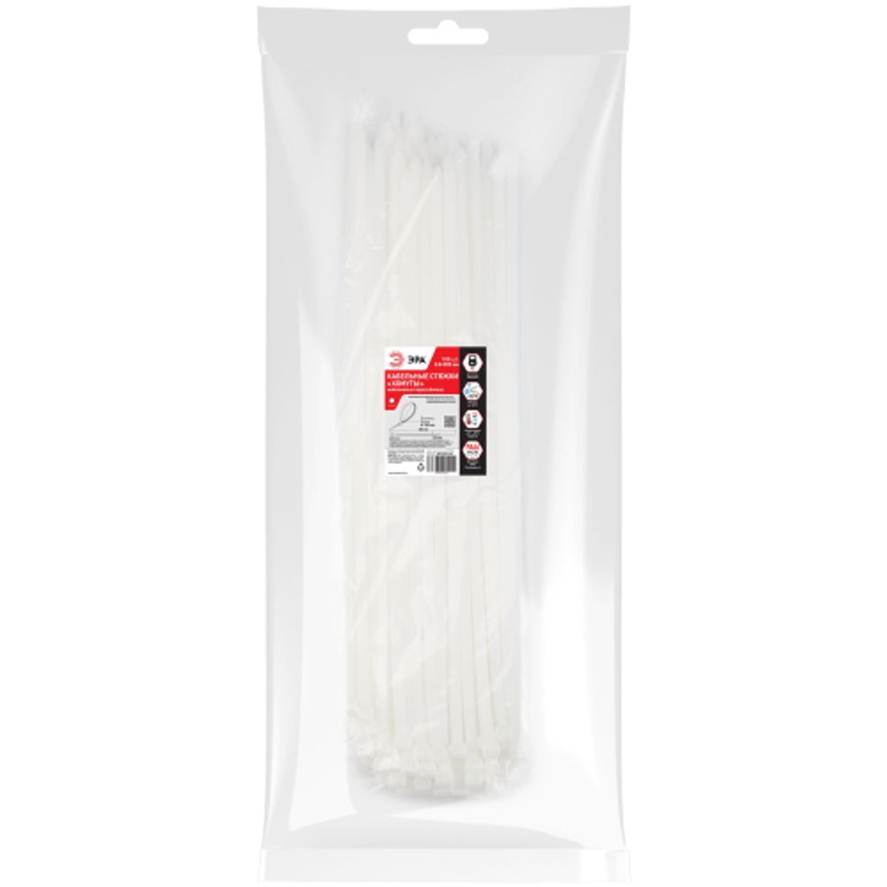 Кабельная стяжка ЭРА NO-225-169 (хомут) нейлоновая 8.8 х 500 мм белая (100 шт/уп)