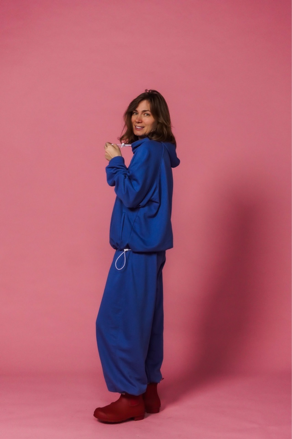 Брюки-бананы из футера без начеса "Василек"