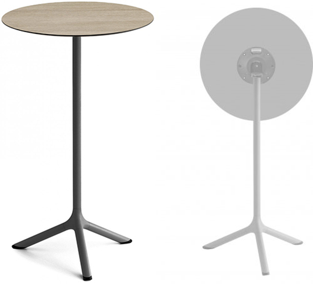 Стол ламинированный барный складной Scab Design Tripe Folding, антрацит, состаренный дуб тортора