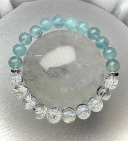 Браслет из Аквамарина и Ледяного Кварца