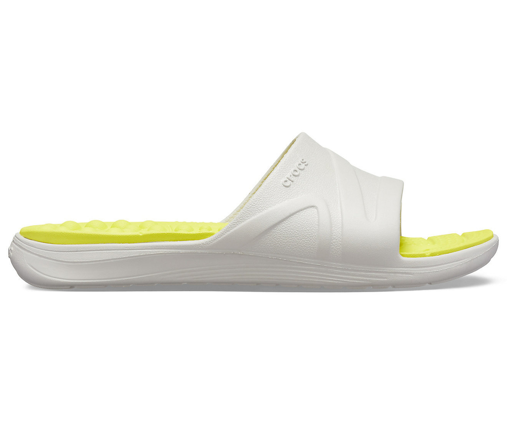 Шлепанцы Crocs Reviva Slide Pearl White/Citrus