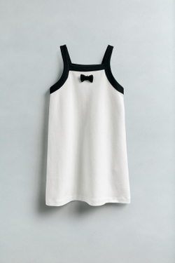 ZARA ПЛАТЬЕ С БАНТОМ, ЭКРЮ