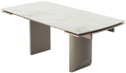 Стол ПУАНТО 200  BRECHA CREMA ELEGANCE, керамика / Латте каркас М-City