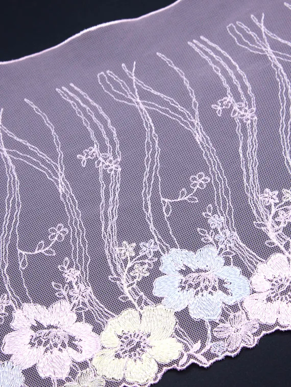 05-116 Вышивка на неэл. сетке 21 см, Рассвет, розовый/желтый/голубой