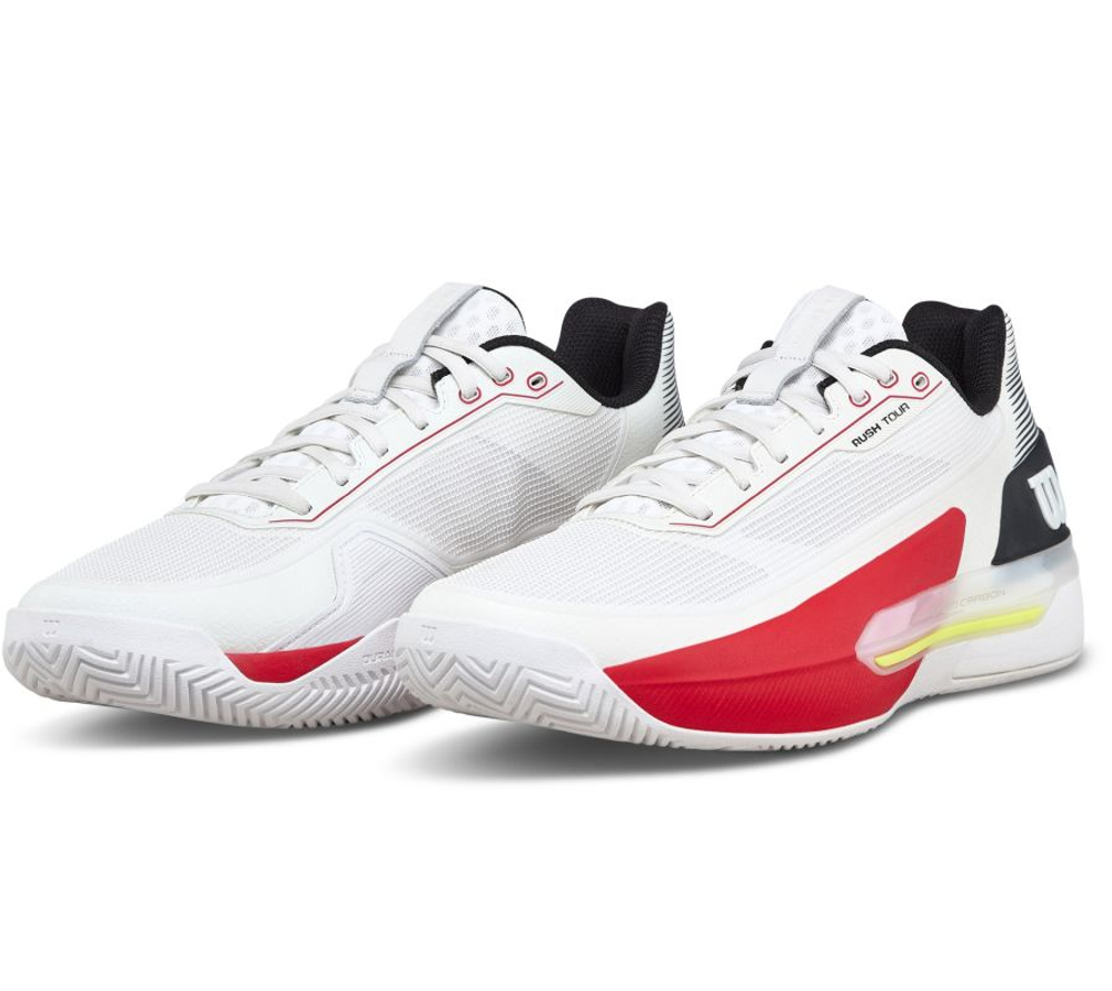 Мужские кроссовки теннисные Wilson Rush Tour 5 - white/black/infrared