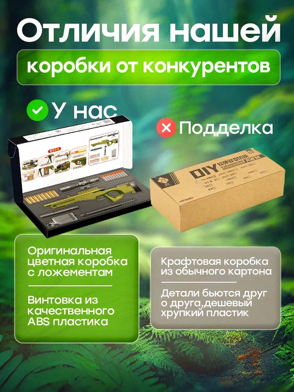 Снайперская винтовка с прицелом и пульками AWM
