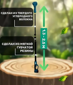 Набор садовых инструментов с удлинителем секатор и пила аккумуляторные, 2в1, 2 АКБ