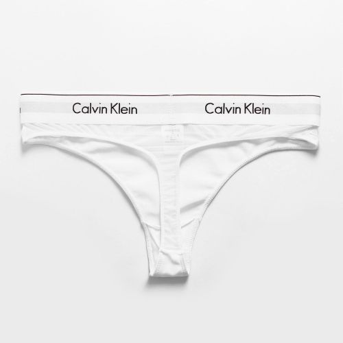 Женские трусы стринги белые в сетку Calvin Klein Women Modern Cotton