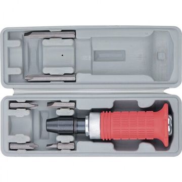 Отвертка ударно-поворотная 1/2" + биты, 6 шт., PH + SL, CrV, обрезиненная ручка Matrix 11579