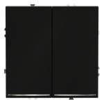 Проходной переключатель встраиваемый VOLTUM S70 двухклавишный с подсветкой 10А, (черный матовый)