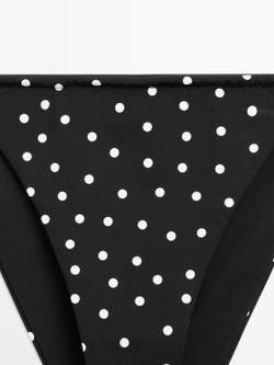 Massimo Dutti Плавки бикини в горошек, черный