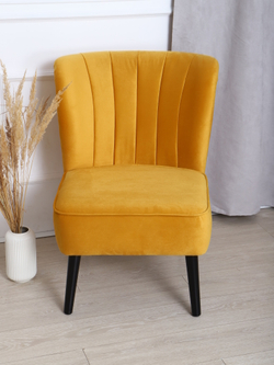 Кресло "Donatello" антивандальный велюр горчичный/венге