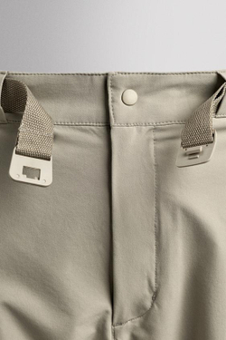 ZARA БРЮКИ КАРГО ДЛЯ ТРЕККИНГА ИЗ ВЫСОКОТЕХНОЛОГИЧНОЙ ТКАНИ, ПЕСОЧНЫЙ