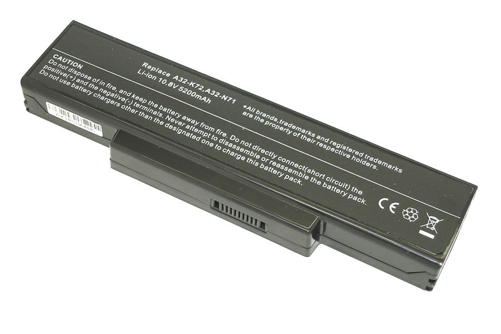 Аккумуляторная батарея для ноутбука Asus K72 5200mAh OEM черная